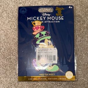 Disney Mad Tea Party Mickey Mouse Pin with Multicolor Design